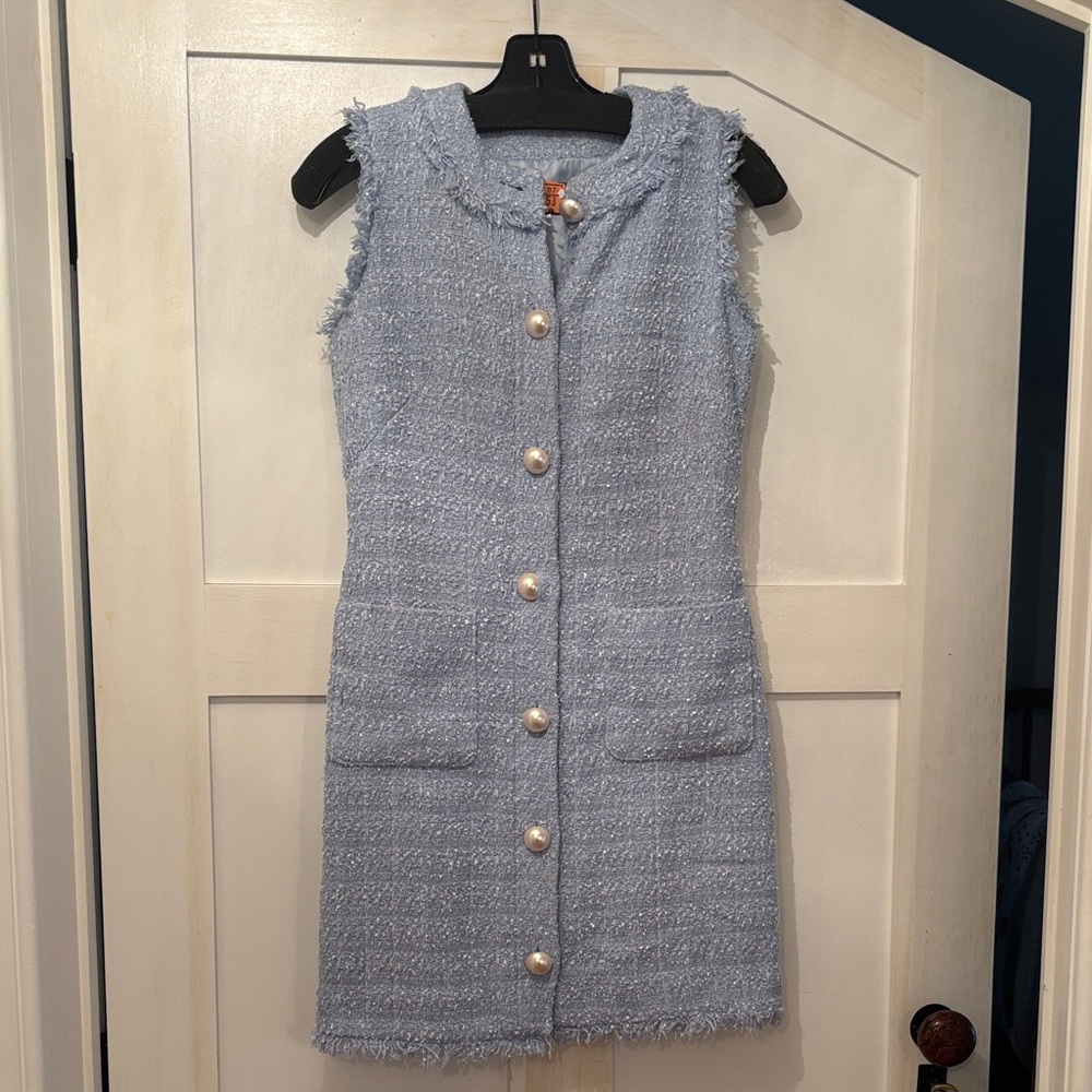 Kate Spade New York Tweed Shift Dress in Pale Hydrangea
